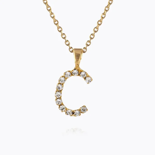 Caroline Svedbom Halsband>Mini Letter Necklace C/Crystal