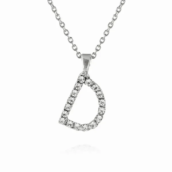 Caroline Svedbom Halsband>Mini Letter Necklace D/Crystal