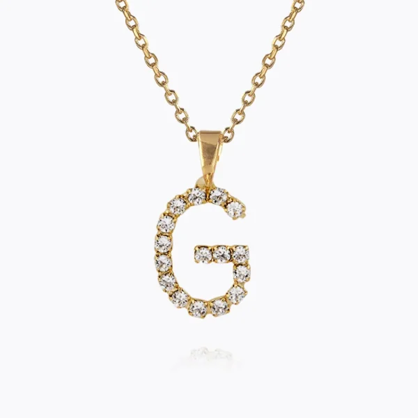 Caroline Svedbom Halsband>Mini Letter Necklace G/Crystal