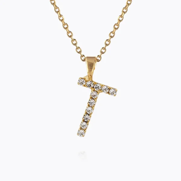 Caroline Svedbom Halsband>Mini Letter Necklace T/Crystal